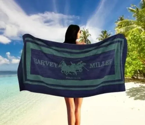 Polished Harvey Miller Polo Club Strandtuch mit Sportbeutel, 140 x 70 cm