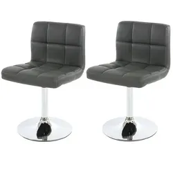 Kavala 2er-Set Drehstuhl - Esszimmerstuhl mit Kunstlederbezug - Stühle - 360° drehbar mit extradicker Polsterung für höchsten Sitzkomfort, modernes Design mit verchromtem Gestell, ideal für Essbereich und Homeoffice.