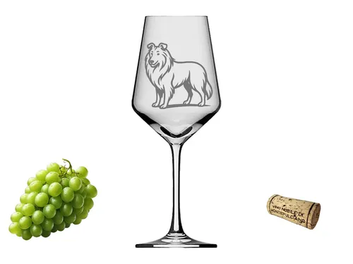 eXODA Weinglas Weinglas Collie - Designerstück für echte Kenner - spülmaschinenfest, Glas, Atemberaubende Darstellung