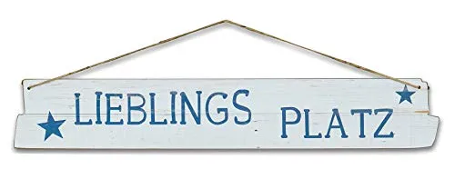 levandeo Türschild Türhänger Holz 60x10cm Lieblingsplatz Wandbild Wanddeko Deko Schild Wandobjekt Maritim