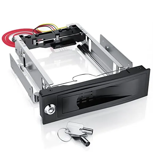 CSL - 3,5 Zoll Wechselrahmen SATA Mobile Rack - SATA I II III HDD Fesplattenrahmen im 5,2 Zoll Laufwerksschacht - bis 6.0 GBit s - Anti-Vibrations-Kit - Abschließbar