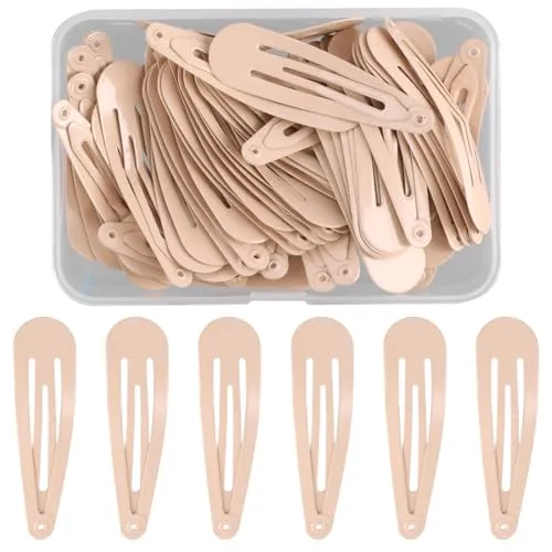 NATUCE 50 Stück Haarspangen Schwarz, 5CM Haarspangen Mädchen, Haarclips Werden, Kinder Haarklammern, Haar Clips Metall, Haarschmuck Hairclips, Haarspange für Mädchen, Kinder und Damen (Hellbraun)