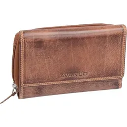 Leder Damenlangbörse, braun - Braun