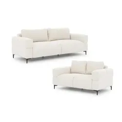 S-Style Polstergarnitur 3+2 Cardea in Bubble-Optik - Moderne Polstergarnitur mit 3-Sitzer und 2-Sitzer Sofa, die durch pflegeleichte Strukturstoffe und hohe Sitzqualität überzeugt. Ideal für stilvolle Wohnräume und haustierfreundlich.