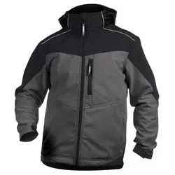 Zweifarbige Softshell-Jacke DASSY® Jakarta, ZEMENTGRAU/SCHWARZ, Gr. L - Arbeits- & Schutzkleidung: DASSY® Jakarta Softshell-Jacke mit wasserdichtem und atmungsaktivem Material, ideal für wechselhafte Wetterbedingungen und optimale Bewegungsfreiheit.