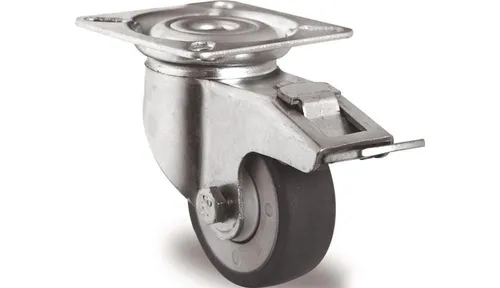 TECWERK Lenkrolle mit Totalfeststeller Rad-Ø 100 mm Tragfähigkeit 100 kg mit ...