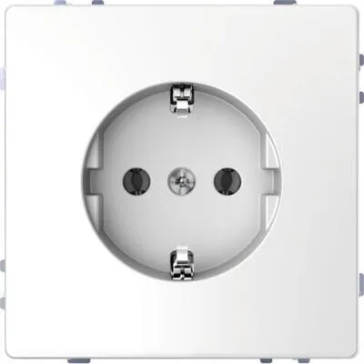 Merten SCHUKO Steckdose, System Design, erhöhter Berührungsschutz, Steckklemmen, lotosweiß (MEG2300-6035)
