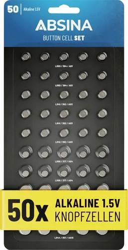 ABSINA Knopfzellenset 50-teilig