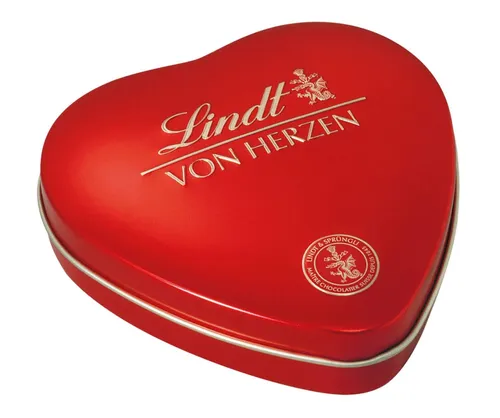 Lindt Schokolade von Herzen | 30 g Pralinés in schöner Herzdose - Schokoladen-Geschenkideen: Verschenken Sie 30 g exquisite Pralinen in einer stilvollen Herzdose – ideal für besondere Anlässe wie Valentinstag oder Geburtstage.
