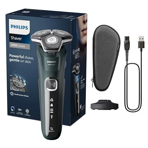 Philips Shaver Series S5884/35 – Elektrischer Nass- und Trockenrasierer für Herren - Herrenrasierer mit 45 SteelPrecision Klingen und SkinIQ Technologie für eine sanfte, gründliche Rasur. Langlebig mit 7 Jahren Lebensdauer und selbstschärfenden Klingen.