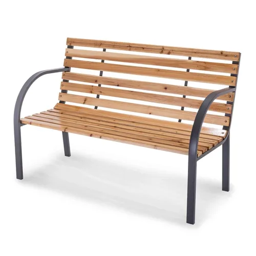 Practixx Gartenbank Holz Metall wetterfest Anthrazit 2-Sitzer - Robuste 2-Sitzer Gartenbank aus Holz und Stahl, wetterfest und mit hoher Belastbarkeit von 160 kg. Ideal für Garten, Balkon und Terrasse.