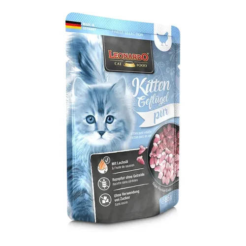 Leonardo Kitten Geflügel 85g (EUR 15,18 / Kg ) Beutel Nassfutter Jungkatzen