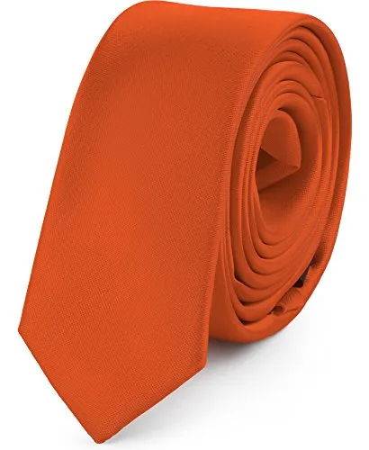 Ladeheid Herren Schmale Krawatte SP-5 (150cm x 5cm, Dunkel orange)