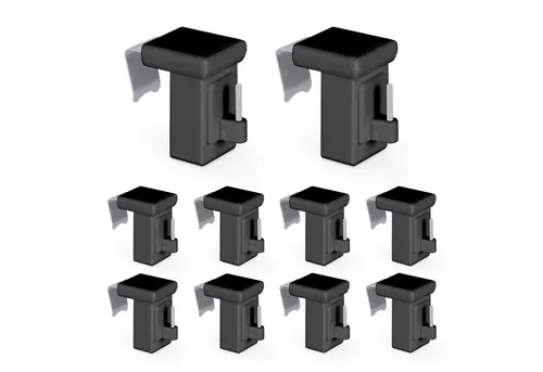 Bestlivings Klemmträger für Fensterrahmenstärke 10-27 mm, für Vitragestangen, (20-tlg), aus robustem und langlebigem Kunststoff, drehbar