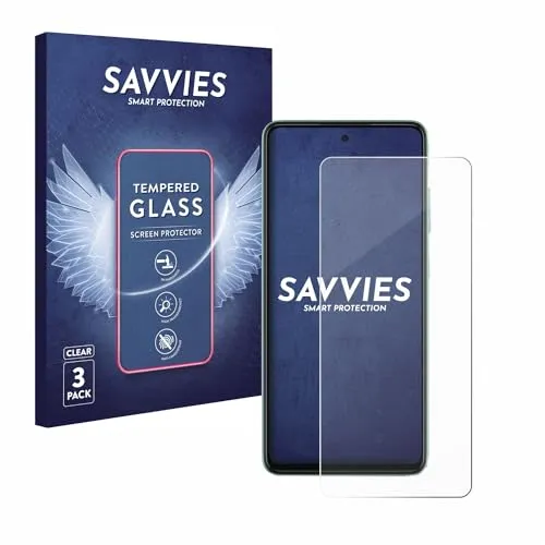Savvies Panzer Schutz Glas für Samsung Galaxy A52 / 5G (3 Stück) 9H Hartglas, Anti-Fingerprint, Displayschutz