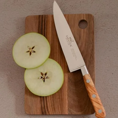 Rousselon Provençao Kochmesser, geschmiedetes Messing, in Box, Edelstahl, 20 x 30 x 30 cm, Beige