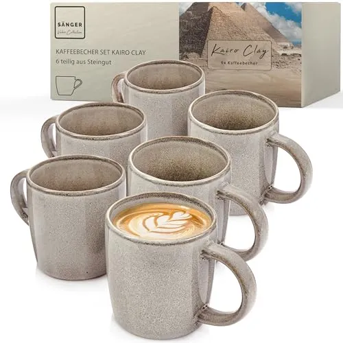 Sänger Kairo Clay Kaffeebecher Set in grau von Sänger
