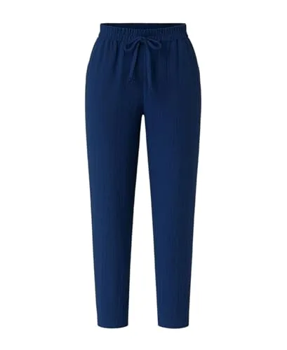 fashionshowcase Musselin Schlupfhose – Elegante Palazzo-Hose aus 100% Baumwolle