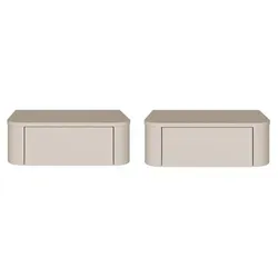 Selsey Nachttisch LUVIO, 2er-Set hängend, grifflos, 59 cm in grau von Selsey