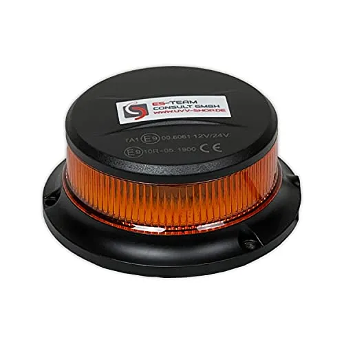 UvV Kennleuchte LED FLASH - Magnet Rundumleuchte für Bauleiter - Zubehör für Blitzgeräte: Hochsichtbare 360° LED Kennleuchte mit 18 Hochleistungs-LEDs, flache Bauform und starker Magnet für schnelle Befestigung auf dem Fahrzeug, ideal für den Einsatz bei Geschwindigkeiten bis 200 km/h.