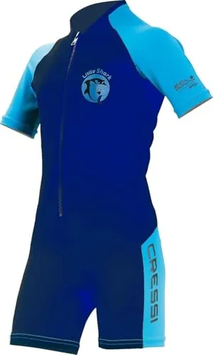 Cressi Shorty Neoprenanzug 2 mm - UV-Schutz 50+ Kinder Neoprenanzug - Hohe Elastizität - Schwimmanzug Mädchen & Jungs - Blau/Hellblau - 3/4 Jahre