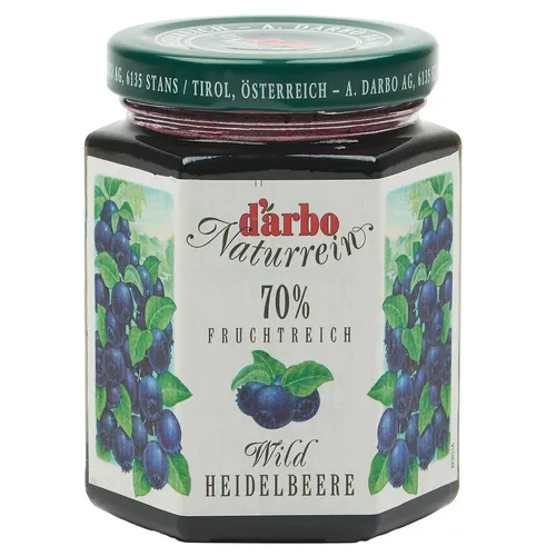Food-United Wild-Heidelbeere Naturrein DARBO FRUCHTAUFSTRICH 200g Glas