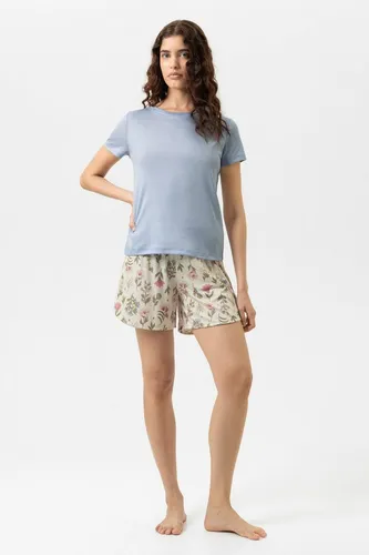 Mey Botanic Schlafanzug (42 Almond Milk) - Bequemer Schlafanzug bestehend aus T-Shirt und kurzer Hose. Ideal für entspannte Nächte mit stylischem Allover-Muster.