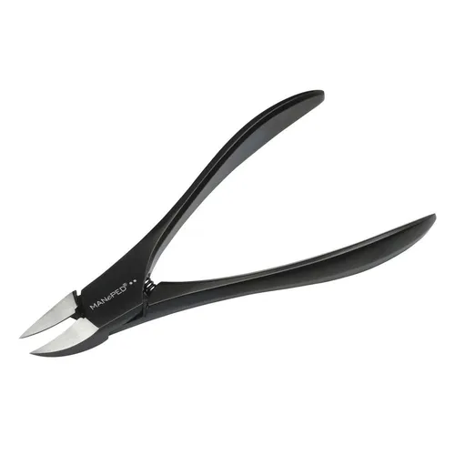 MANePed Nagelzange für Finger- und Zehennägel - Black Edition - Elegante Nagelzange aus rostfreiem Edelstahl für präzise Schnitte bei harten Nägeln. Ideal für die Pflege von Finger- und Zehennägeln. Mit integrierter Spiralfeder für müheloses Öffnen und sicherem Handling.