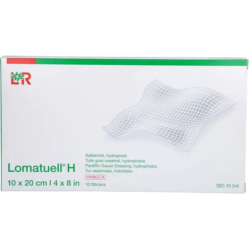 Lomatuell H Salbentüll 10x20 cm steril Verband