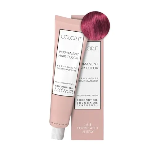 COLOR.IT by BM - Permanente Haarfarbe in Salonqualität, 100ml (7.566 Mittelblond Mahagoni Rot, 1er Pack)