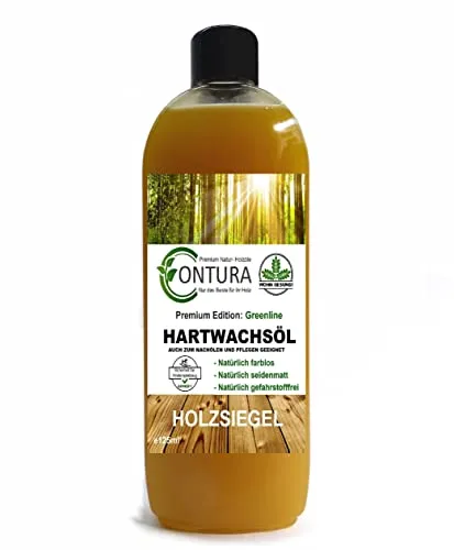 Contura Premium Hartwachsöl Greenline Holzpflegeöl Hartwachs Holzpflege Holzöl Tisch Arbeitsplatten Möbelöl Holzschutz nachölen auffrischen pflegen Pflegemittel (125ml.)