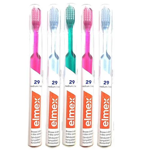 5x Elmex Zahnbürste 29 mittel Medium Borsten Handzahnbürste
