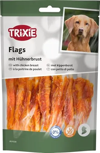 TRIXIE Premio Rinderhaut-Kaurollen mit Hühnerbrust – 65% Fleischgehalt – Glutenfrei & ohne Zuckerzusatz – 100 g – 31539