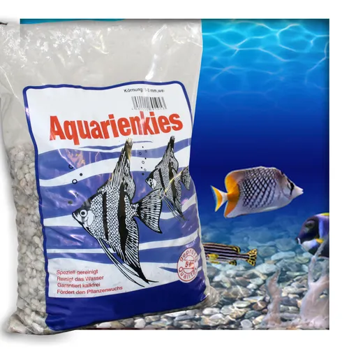 Aquariensand Aquariumsand Bodengrund 5-8 mm Aquarienkies hochrein Naturweiss 5 kg ( 1 x 5 kg Beutel )