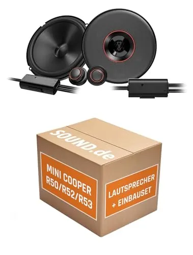 Lautsprecher Boxen Einbaupaket für JBL Club3 64C kompatibel mit Mini Coooper vorne | 2X Tief-Mitteltöner 2X Hochtöner