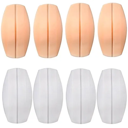 4paar Silikon Schulterpolster Für Bh-träger Rutschfeste Polsterung Zur Entlastung Bequem Und Wiederverwendbar Weiß Und Hautfarbe