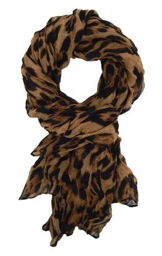 Ella Jonte Modeschal, leichter Schal Leopard beige grau oder braun Animalprint