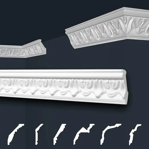 marbet design Stuckleiste B-05, 40 Meter - Dekorative Deckenleisten - Vielseitige und leicht anbringbare Zierleisten aus Styropor für einen perfekten Wandabschluss. Ideal zur Überdeckung von Unebenheiten und zur individuellen Raumgestaltung. Überstreichbar für kreative Farbgestaltungen.