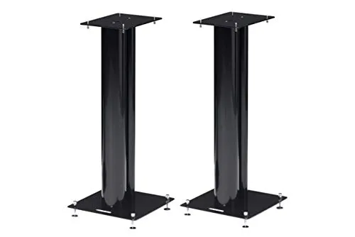 NorStone Lautsprecherständer Stylum 1 Black Satin - Lautsprecher-Standfüße, stabil und belastbar bis 50kg, ideal für Kompakt-Lautsprecher mit höhenverstellbaren Spikes für optimale Resonanzdämpfung.