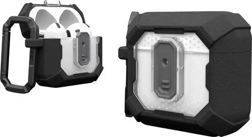 URBAN ARMOR GEAR Plasma Case für Apple AirPods 4 (2024) - Audio-Zubehör mit militärischem Schutzstandard, magnetisch und kabellos ladbar – ideal für unterwegs mit abnehmbarem Karabinerhaken.
