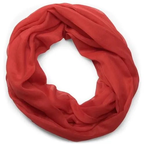 styleBREAKER unifarbener Loop Schlauchschal, weich und leicht, Unisex 01016069, Farbe:Rot