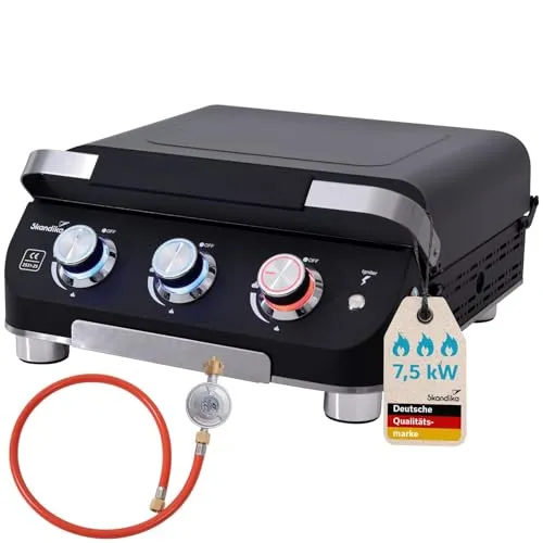 Skandika Gasplancha Palo | Transportabler Gas Plancha Grill mit 3 Brennern