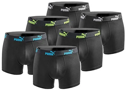 PUMA Boxershort 6er Pack Herren Basic Black Limited Edition - New Triple Black - Gr. XXL - Herren-Boxershorts im 6er Pack für hohen Tragekomfort - atmungsaktive Baumwollqualität mit weichem, elastischem Bund. Ideal für Sport und Alltag!