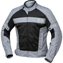 IXS Evo-Air Motorrad Textiljacke, schwarz-grau, Größe L - Motorradjacke mit großen Mesh-Flächen für optimale Belüftung und leichtem, atmungsaktivem Netzfutter – ideal für warmes Wetter.