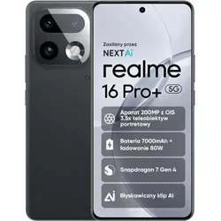 REALME 16 PRO PLUS 8+256GB DS 5G MASTER GREY - Leistungsstarkes 5G Mobiltelefon mit 8 GB RAM und 256 GB Speicher, ideal für schnelles Surfen und Multitasking. Mit 2 Jahren Herstellergarantie.