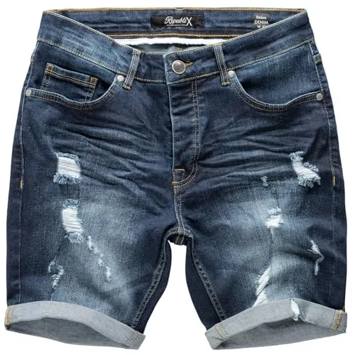 REPUBLIX Herren Jeansshorts Bermuda Dunkelblau W31 von REPUBLIX