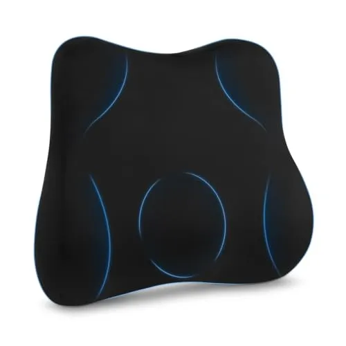 Retazly Ergonomisches Lendenkissen aus Memory Foam, Lordosenstütze zur Schmerzlinderung im unteren Rücken, Rückenstütze mit atmungsaktivem Bezug für Auto, Büro & Zuhause, Schwarz