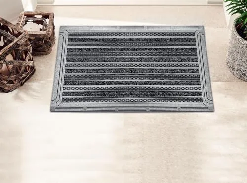 Kettelservice-Metzker Grid Fußabtreter 70 x 46 cm - Robuste Fußmatte für Innen und Außen, witterungsbeständig und rutschfest. Hergestellt aus hochwertigem, recyclingfähigem TPE-VC-Kunststoff für optimale Reinigung von Schmutz und Feuchtigkeit.