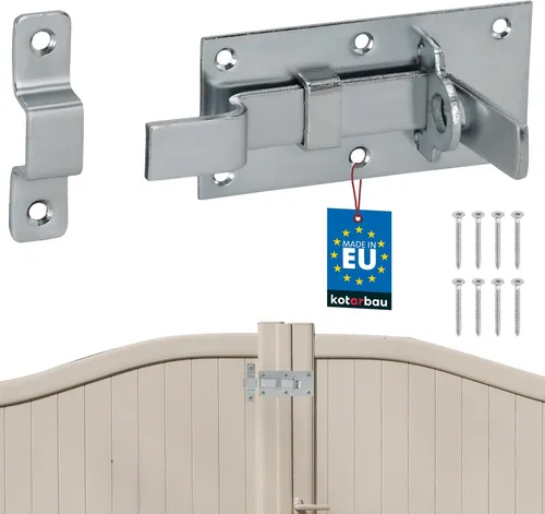 KOTARBAU® Universal-Fallenriegel für Türen, Pforten, Tore, Stahl, 100 mm, abschließbar