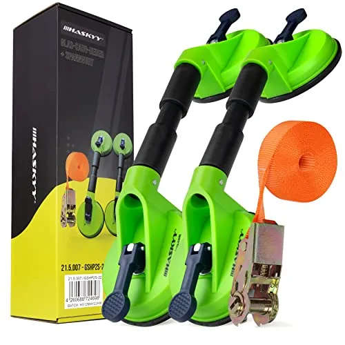Saugheber Spanngurt Set Professioneller Autoglas Reparatur Set Hilfe 80 kg Auto-Scheiben-Heber Vakuumheber für den Transport von Fliesen, Laminat, Glassauger